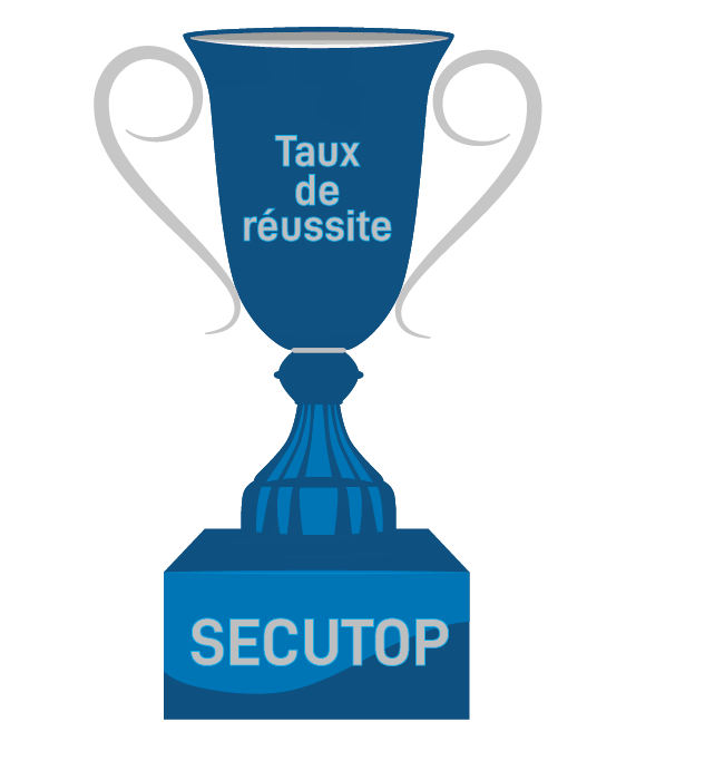 Trophée de réussite bleu foncé