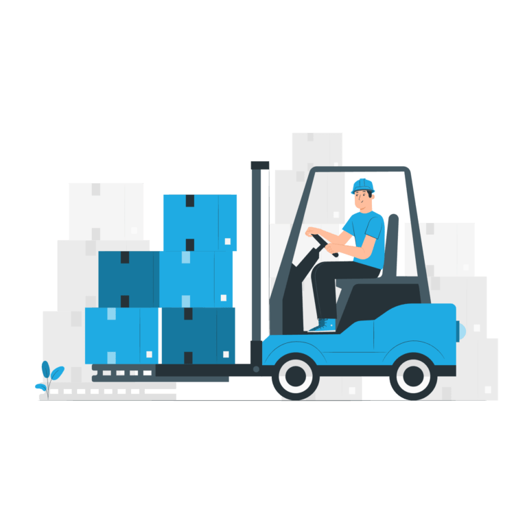 Illustration : logistique et manutention en entrepôt